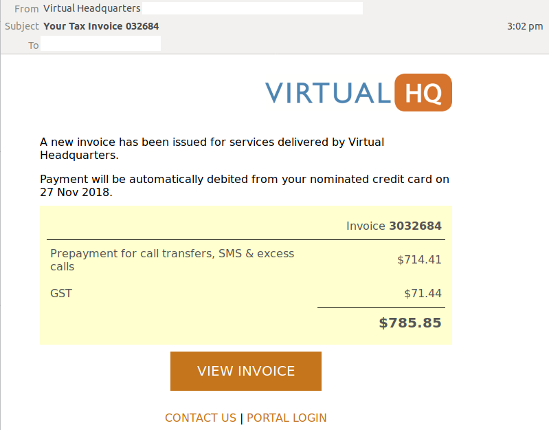 New invoice email scam brandjacks Virtual HQ